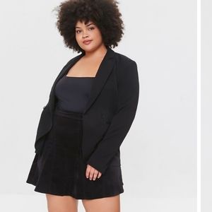 Black velvet flare skirt F21